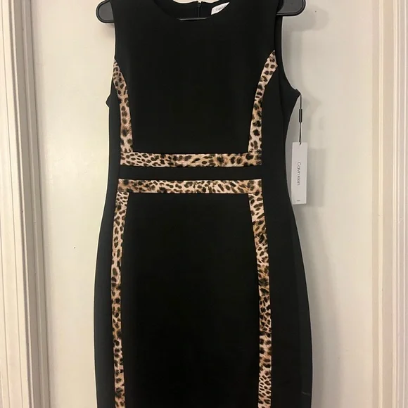Calvin Klein Leopard And Black Dress - Picture 2 of 6
